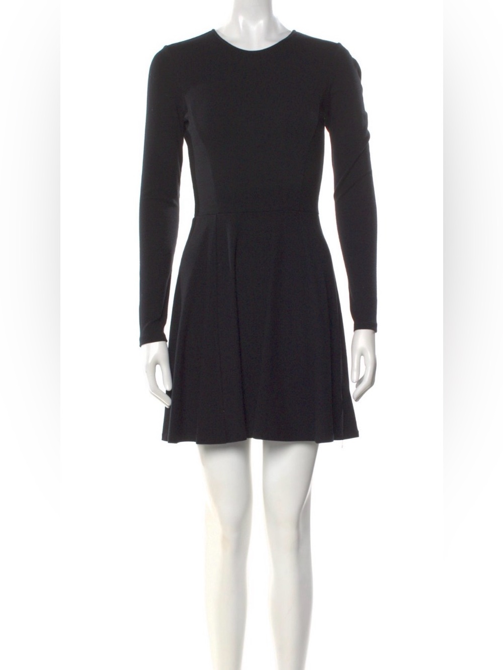 Theory Classic Black Long-Sleeve Fit & Flare Mini Dress